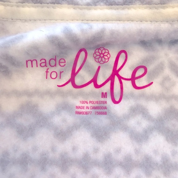 Made For Life Lightweight Zip Up Fleece Jacket Womens Medium White Grey Pockets - Picture 4 of 10
